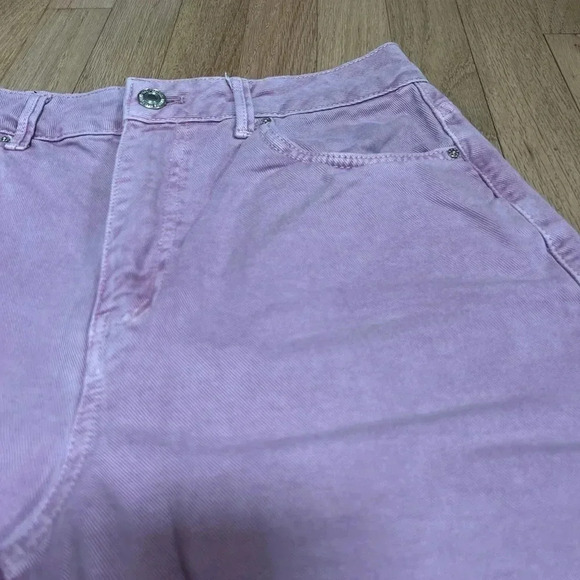 ASOS Berksha Women’s Lilac Purple Wide Leg Crop High Rise Jeans 8 - Picture 3 of 10